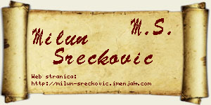 Milun Srećković vizit kartica